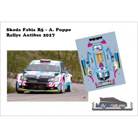 Décal Skoda Fabia R5 - A.Puppo - Rallye d'Antibes 2017