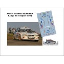 Décal Subaru WRC - J. Barbara - Rallye du Touquet 2004