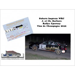 Décal Subaru WRC - J. Barbara - Epernay 2012