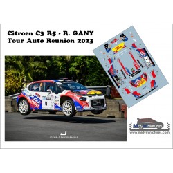 Décal 1/43 C3 R5 - R. Gany - Tour Auto Réunion 2023
