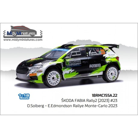 ! Pré-commande IXO 1/18 Fabia RS Rally2 - O. Solberg - Monte Carlo 2023