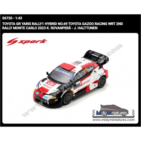 Pré-commande Spark 1/43 Toyota Yaris Rally1 - K. Rovanpera - Monte Carlo 2023
