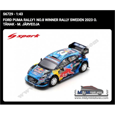 Spark 1/43 Ford Puma Rally1 O. Tanak - Suède 2023
