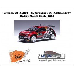 ! Pré-commande IXO 1/43 C3 Rally2 - N. Gryazin - Monte Carlo 2024