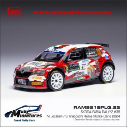 ! Pré-commande IXO 1/43 Fabia Rally2 - M. Locatelli - Monte Carlo 2024