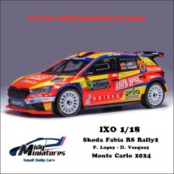 ! Pré-commande IXO 1/18 Fabia RS Rally2 - P. Lopez - Monte Carlo 2024