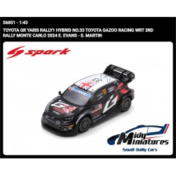 Spark 1/43 Yaris Rally1 - Evans - Monte Carlo 2024