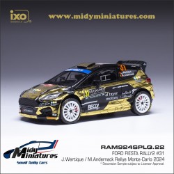 ! Pré-commande IXO 1/43 Fiesta Rally2 - J. Wartique - Monte Carlo 2024