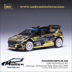 IXO 1/43 Fiesta Rally2 - J. Wartique - Monte Carlo 2024