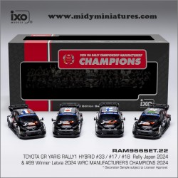 Précommande IXO 1/43 Set de 4 Yaris Rally1 2024 - Japon et Lettonie