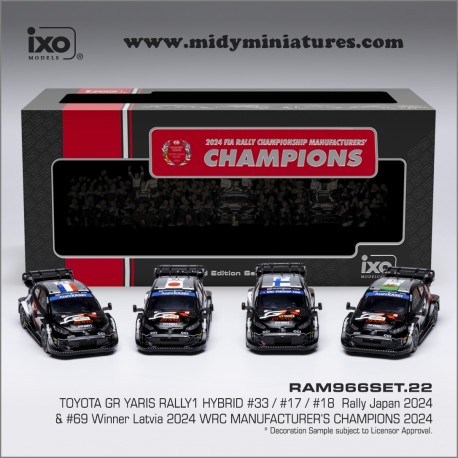 Précommande IXO 1/43 Set de 4 Yaris Rally1 2024 - Japon et Lettonie