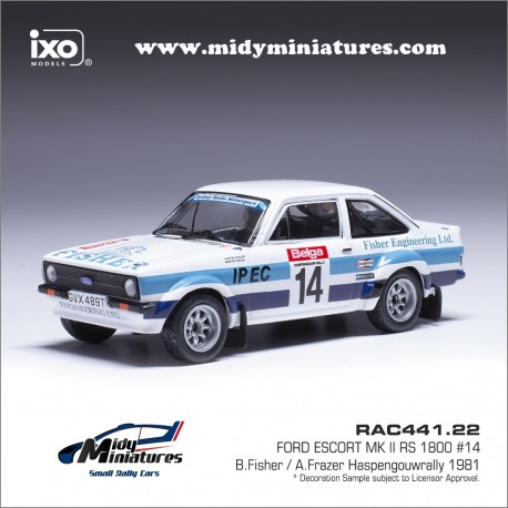 IXO 1/43 Ford Escort MKII - B. Fisher - Haspengouw 1981