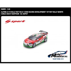 Spark 1/43 Alpine A110 RGT - Baffoun - Monte Carlo 2024