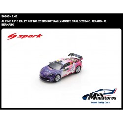 Spark 1/43 Alpine A110 RGT - Berard - Monte Carlo 2024